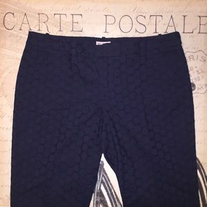 Merona Navy Blue Eyelet Cropped Capris